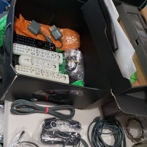 Assorted Remote Controls and Cables   all parts and extras for xbox  No system